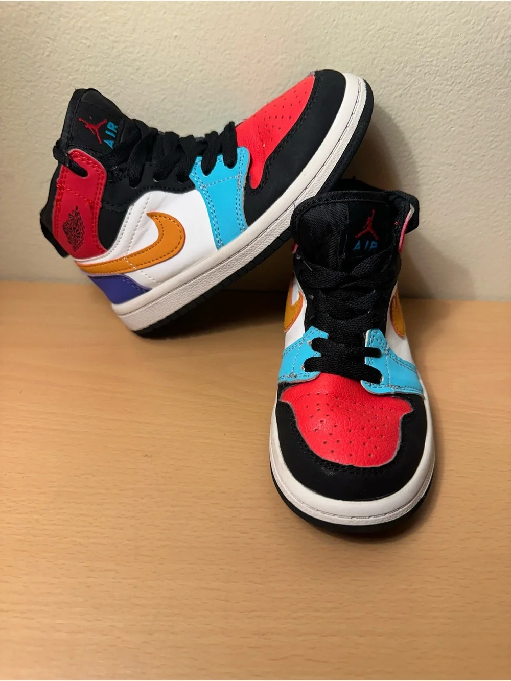 Jordan 1 Mid Bred Multi-Color Little Kids Shoes Size 11C